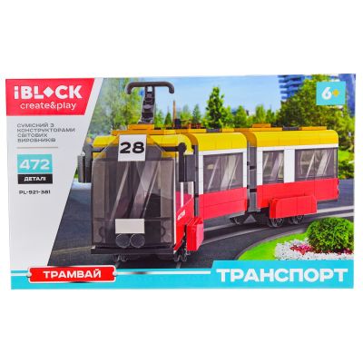 Конструктор IBLOCK Транспорт Трамвай 3-х секційний (PL-921-381)