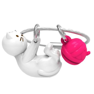 Брелок Metalmorphose White cat with silicone bowtie (8000020806897)