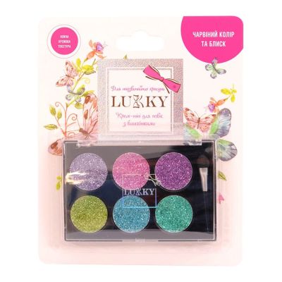 Крем-тіні для повік Lukky 6 відтінків з блискітками (T16128)