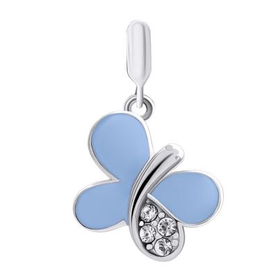 Кулон UmaUmi Fly Метелик блискучий блакитний (0010000016970)