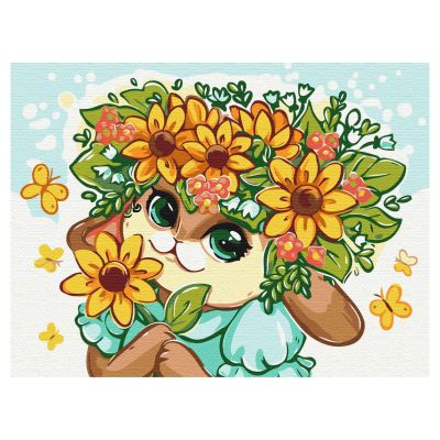 Картина за номерами Brushme Квіткове зайченя (KBS0141)