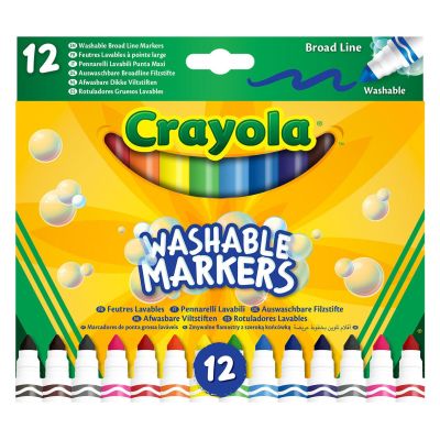 Набір фломастерів Crayola Washable широка лінія 12 кольорів (58-8340)