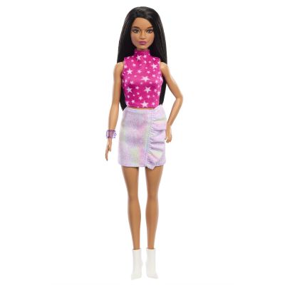 Лялька Barbie Fashionistas в рожевому топі з зірковим принтом (HRH13)