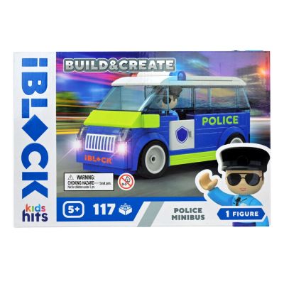 Конструктор IBLOCK Build & create Police minibus 117 деталей (KH41/002/4)