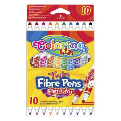 Фломастери двосторонні Colorino Fibre Pens 10 кольорів 10 шт (13451PTR / 1)