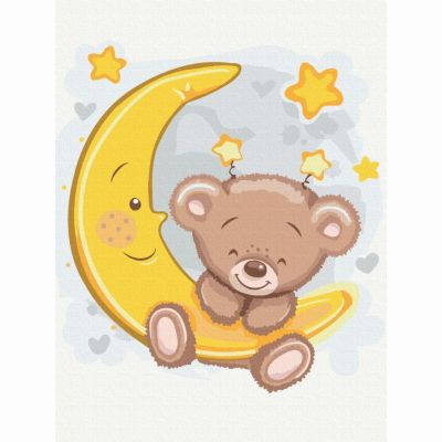 Картина за номерами Brushme Мішка на місяці (KBS0107)