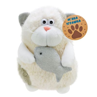 М'яка іграшка Країна Іграшок Кіт з рибкою Сірі вушка (C6302/1)