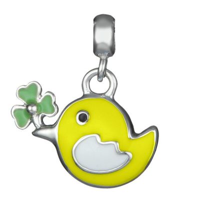 Кулон UmaUmi Пташка срібло жовтий (7704374998606)