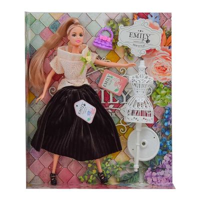 Лялька Emily Білявка в коричневій спідниці та бежевому топі (QJ077C/QJ077D-1)