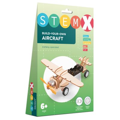 3D пазл StemX Дерев'яний літак на батарейках (73704)