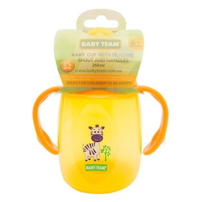 Поїльник Baby Team з силіконовим спаутом та ручками 250 мл (5004)