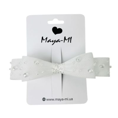Заколка Мауа-МІ Бантик повітряний подвійний молочний (0199-0125-2-1)