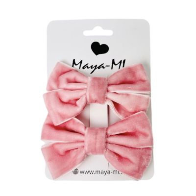 Заколки Мауа-МІ Оксамитовий бант подвійний пудровий (0199-0137-1)
