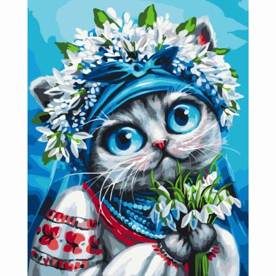 Картина за номерами Brushme Киця, що несе весну Маріанна Пащук 40х50 см (BS54258)