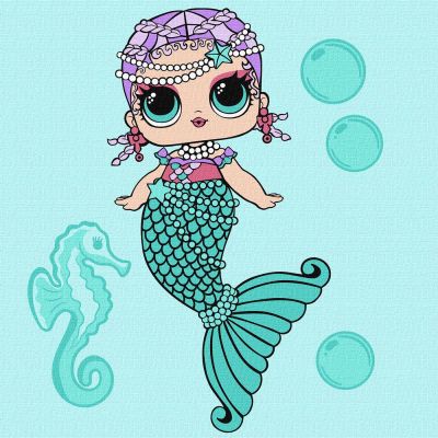 Картина за номерами Ідейка Lol Surprise Mermaids Merbaby 40х40 см (KHO6262)