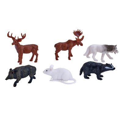 Набір фігурок Mojo Лісові мешканці лось, олень, кабан, миша, борсук, вовк (380081/1)