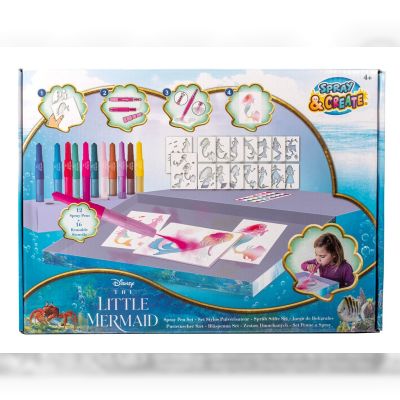 Набір спрей-ручок Disney The little mermaid Делюкс з трафаретами (TLM23368)