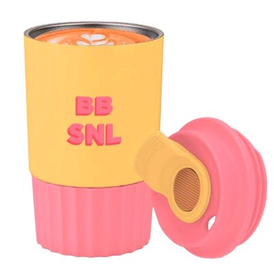 Термочашка Bob Snail 350 мл рожева з жовтими елементами (4820219348481)