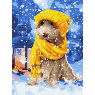 Картина за номерами Ідейка Пухнастий друг 30 х 40 см (KHO4265)