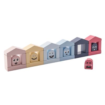 Дерев'яний конструктор Cubika Кольорові будиночки 2 (15962)