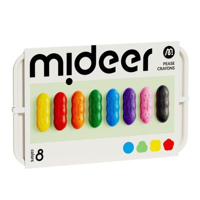 Воскові олівці Mideer у вигляді квасолі 8 кольорів (MD6219)