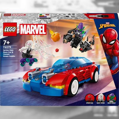 Конструктор LEGO Marvel Автомобіль для перегонів Людини-Павука й Зелений Гоблін з отрутою Венома (76279)