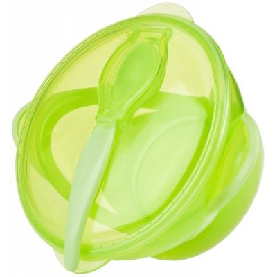 Тарілка Nuby з кришкою та ложкою на присосці зелена (5419/5419grn)