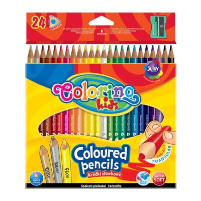 Олівці Colorino Трикутні 24 кольори з чинкою (57462PTR)