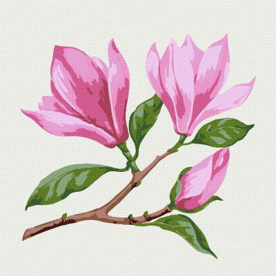 Картина за номерами Rosa Start Гілка магнолії 15 х 15 см (N00013934)
