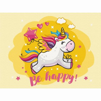 Картина за номерами Brushme Щасливий єдиноріг (KBS0110)