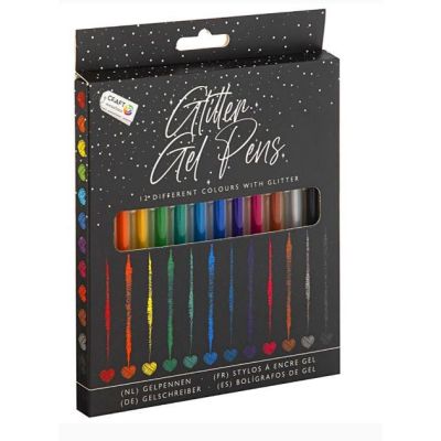 Набір гелевих ручок Grafix з глітером 12 кольорів (CR7044/GE)