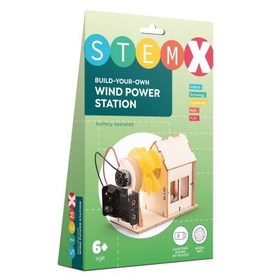 3D пазл StemX Дерев'яна вітряна станція на батарейках (73667)