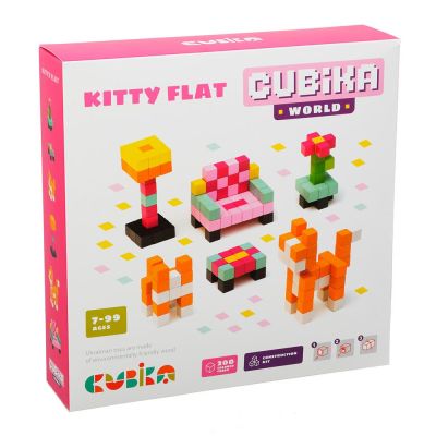 Дерев'яний конструктор Cubika World Котячий будинок 200 елементів (15313)