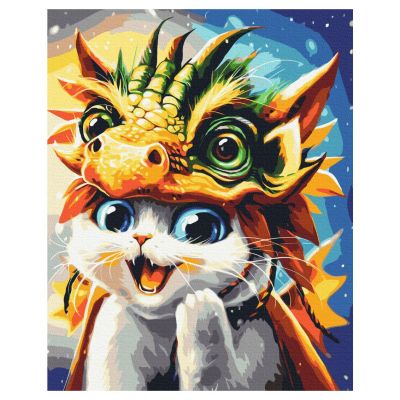 Картина за номерами Brushme Котик Драконь (BS53894)