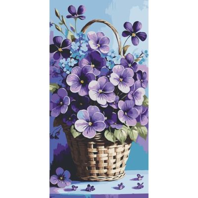Картина за номерами Art Craft Фіалки в кошику 40 х 80 см (13089-AC)