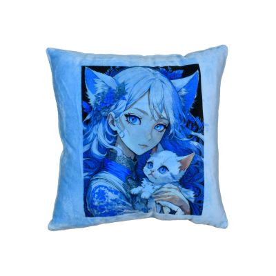 Подушка Strateg Аніме дівчина з кошеням (60731)