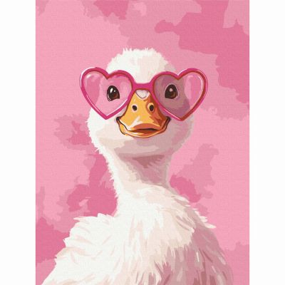 Картина за номерами Brushme Качечка в рожевих окулярах 30х40 см (KBS0180)