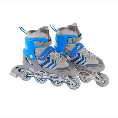 Роликові ковзани Shantou Jinxing блакитно-сірі розмір 34-38 (RL2411/1)