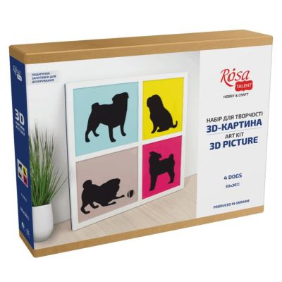 3D картина Rosa Talent 4 Dogs 30 х 30см (N0003502)