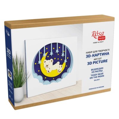 3D картина Rosa Talent Ведмедик на місяці 30 х 30 см (N0003505)