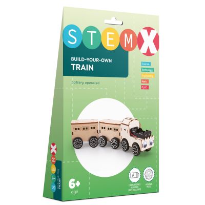 3D пазл StemX Дерев'яний потяг на батарейках (73681)