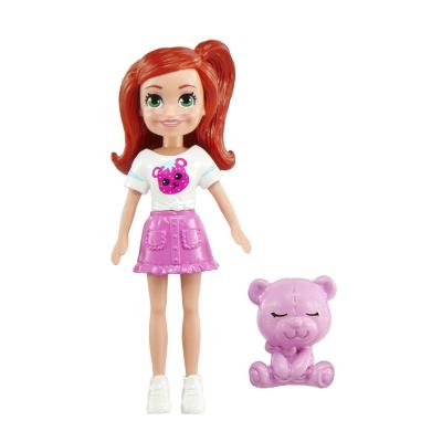 Ігровий набір Polly Pocket Стильний гардероб модниці руде волосся та рожевий ведмедик (HKV88/JCB22)
