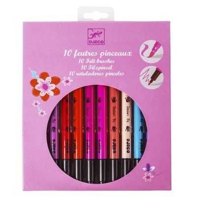 Набір фломастерів-пензлів двосторонніх DJECO Дівчата 10 шт (DJ08802)