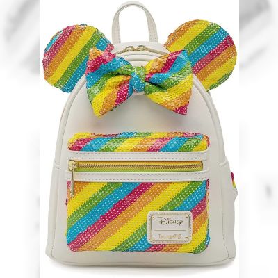 Рюкзак Loungefly Disney Sequin rainbow Minnie mini (WDBK1659)