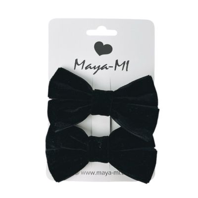Заколки Мауа-МІ Оксамитовий бант подвійний чорний (0199-0137-2)
