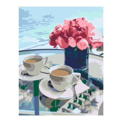 Картина за номерами Rosa Start Кава та квіти 35 x 45 см (N00013539)