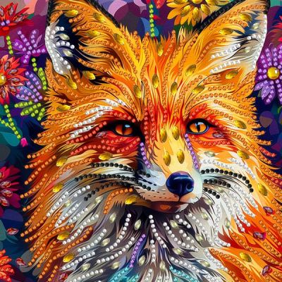 Алмазна мозаїка Brushme Лис у квітах (BH036)