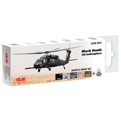 Набір фарб ICM Американські гелікоптери Black Hawk (3067)