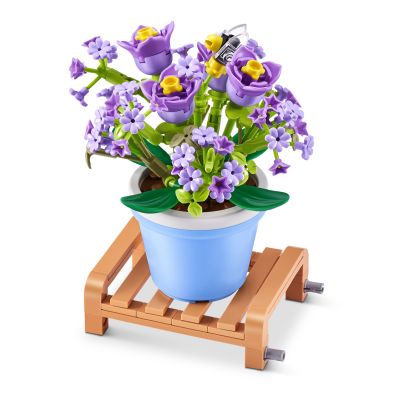 Конструктор MAX S1 Садові рослини в горщиках Фіолетові квіти в блакитному горщику 192 деталі (83183GQ1/1)