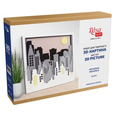3D картина Rosa Talent Мегаполіс 30 х 30 см (N0003507)